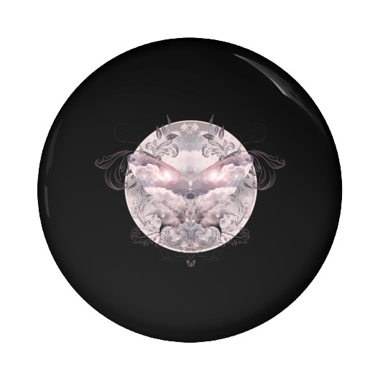 A heavenly butterfly made of delicate clouds Pin Buttons