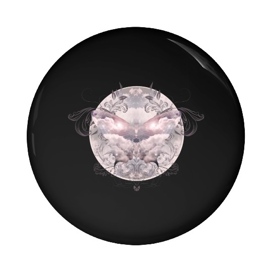 A heavenly butterfly made of delicate clouds Pin Buttons