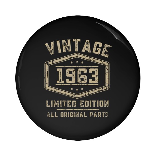 60 Years Vintage 1963 Retro 60th Birthday Pin Buttons