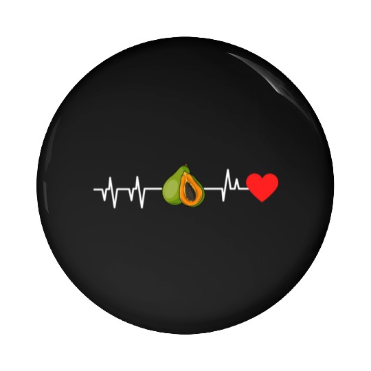 Papaya Heartbeat Pin Buttons