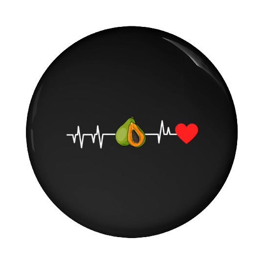 Papaya Heartbeat Pin Buttons