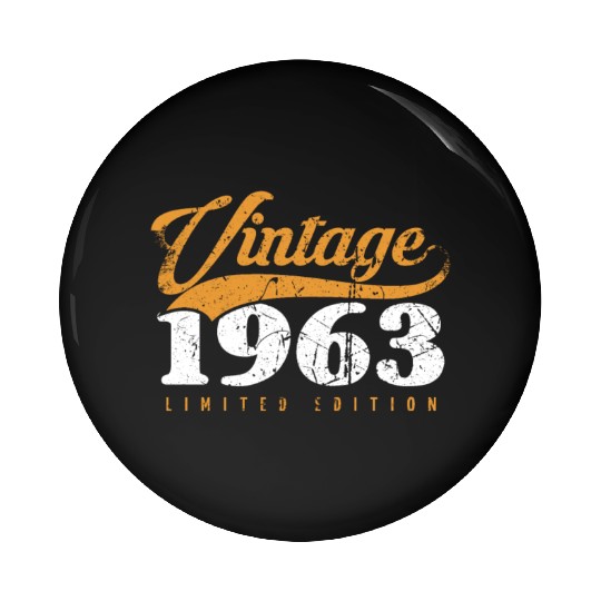 60 Years Vintage 1963 Retro 60th Birthday Pin Buttons