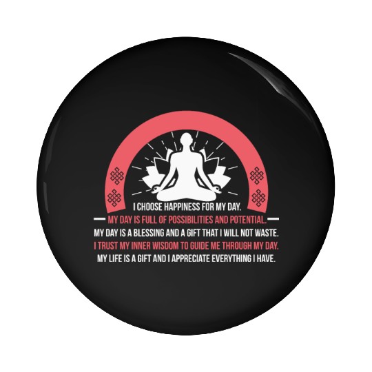 Positive Affirmation Daily Motivation Buddha Mantr Pin Buttons