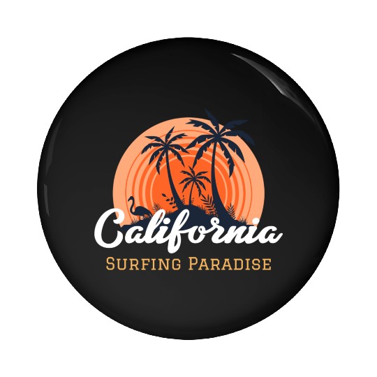 California surfing paradise Pin Buttons