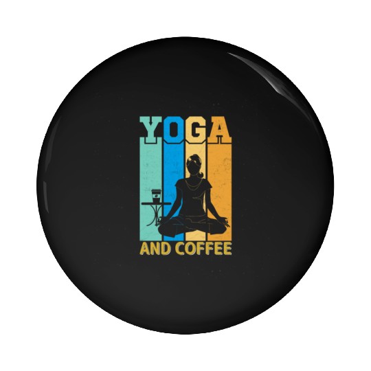 Yoga and coffee Pin Buttons