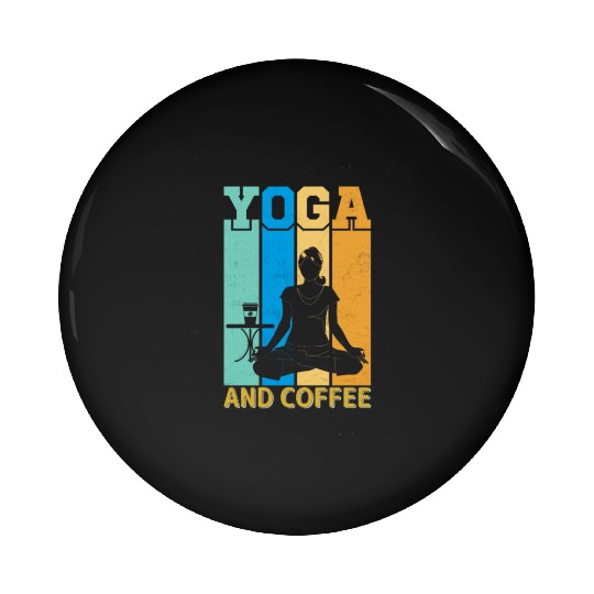 Yoga and coffee Pin Buttons