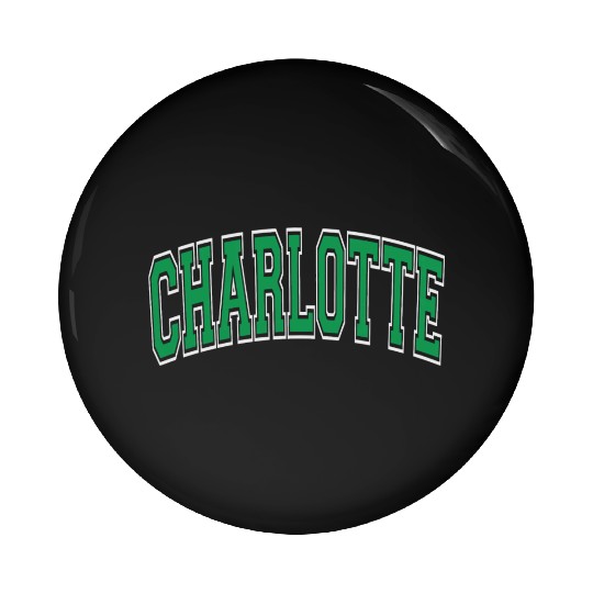 Charlotte Varsity Style Green Text Pin Buttons