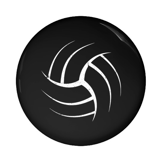 Cute White Graphic Art Volleyball Unique Pin Buttons