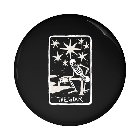 The Star Skeleton Skull Tarot Card Pin Buttons