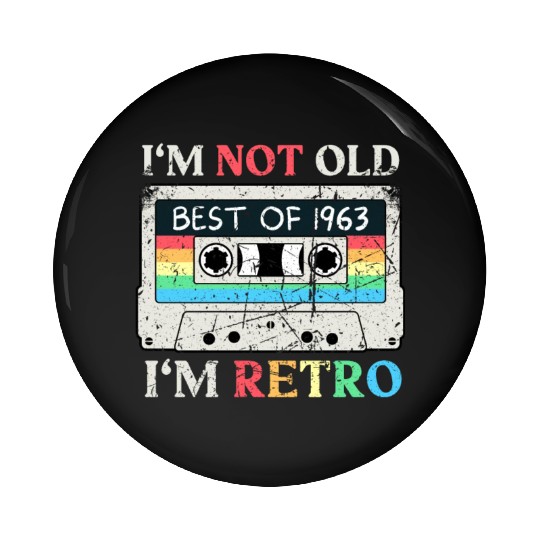 60 Years Vintage 1963 Retro 60th Birthday Pin Buttons