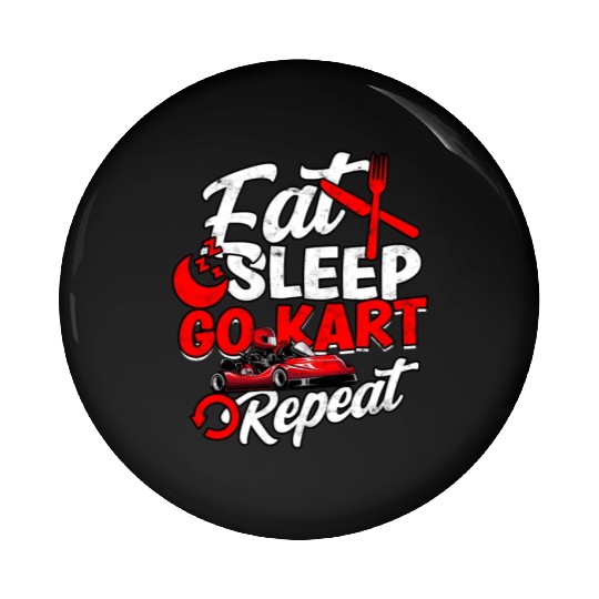 Go Kart Racer Pit Crew Car Racing Karting Pin Buttons