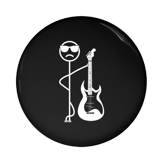 Bass Guitarist Stick Figure Funny Guitar Player St Pin Buttons