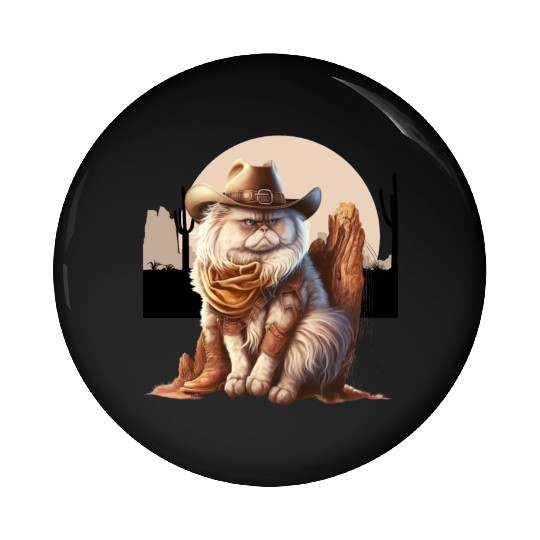 Cat Cowboy Hat meow Cowboy Cat Meme Pin Buttons