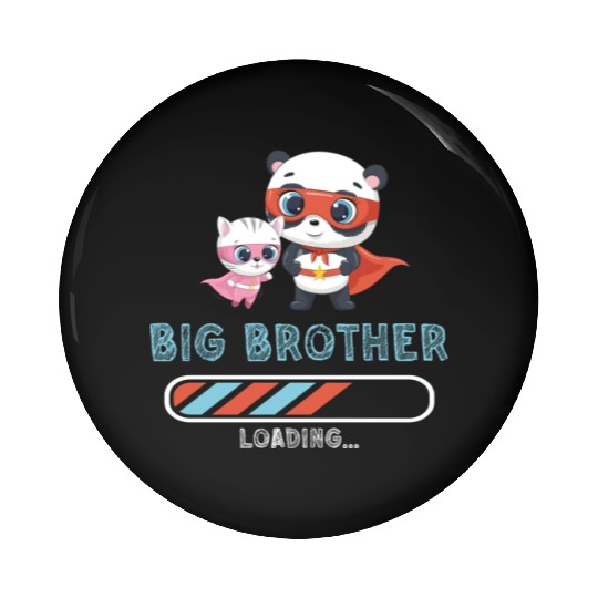 Big brother super hero panda cat Pin Buttons