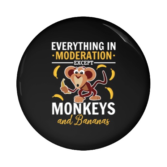 Orangutan Monkey Chimpanzee Monkey Lover - Funny M Pin Buttons