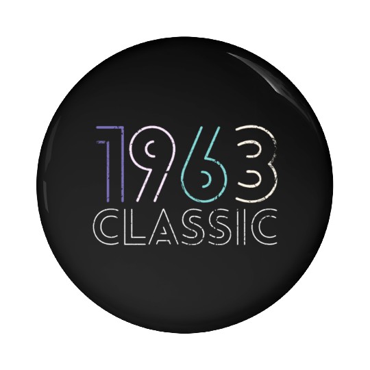 60 Years Vintage 1963 Retro 60th Birthday Pin Buttons