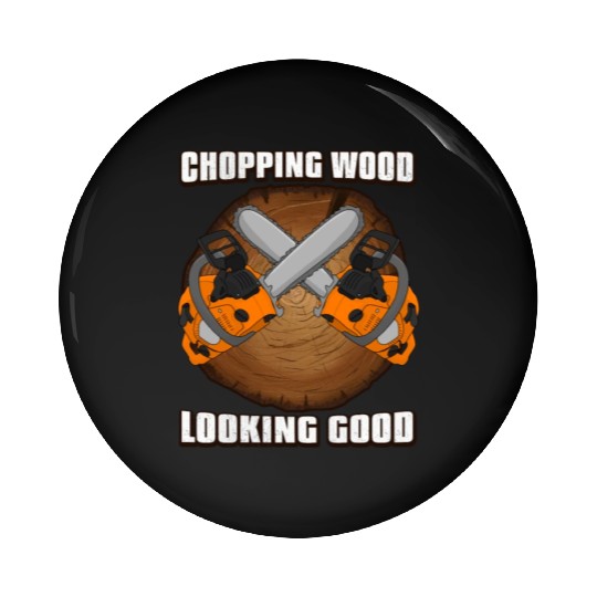 chainsaw Lumberjack Pin Buttons
