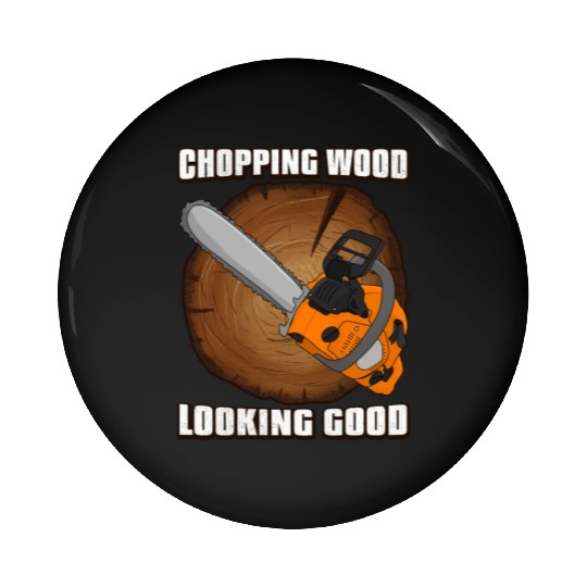 chainsaw Lumberjack Pin Buttons