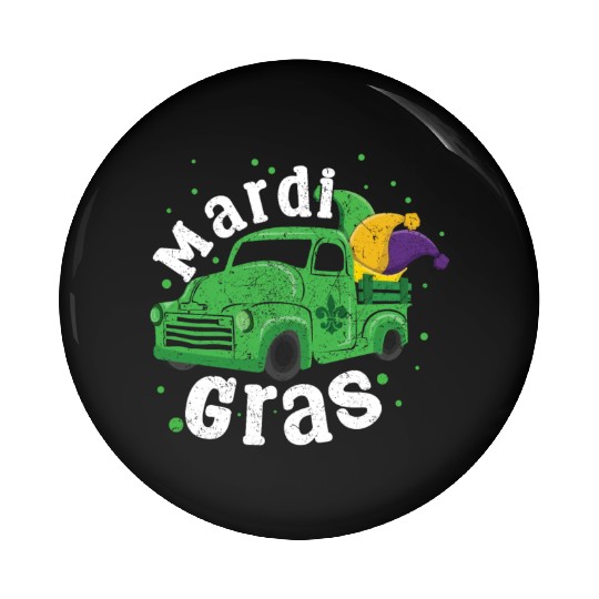 Truck Festival Parade Beads Mardi Gras Pin Buttons
