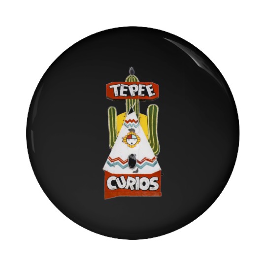 Tepee Curios Route 66 Neon Tucumcari New Mexico Pin Buttons