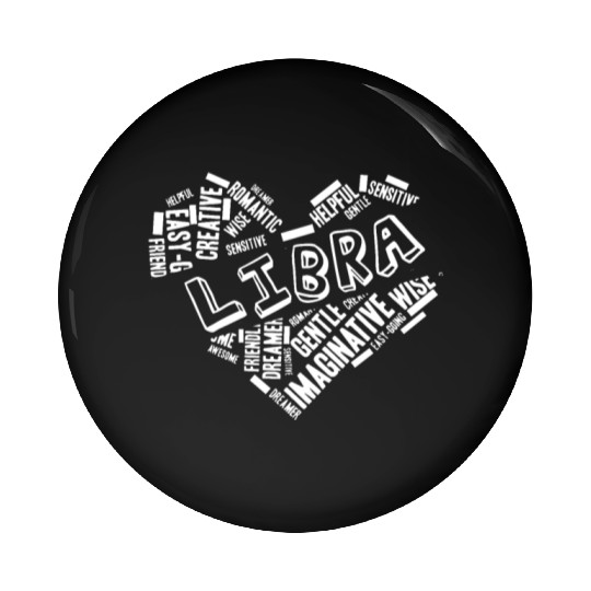 Libra Heart Word Cloud Doodle Astrology Zodiac Sta Pin Buttons