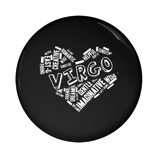 Virgo Heart Word Cloud Doodle Astrology Zodiac Sta Pin Buttons
