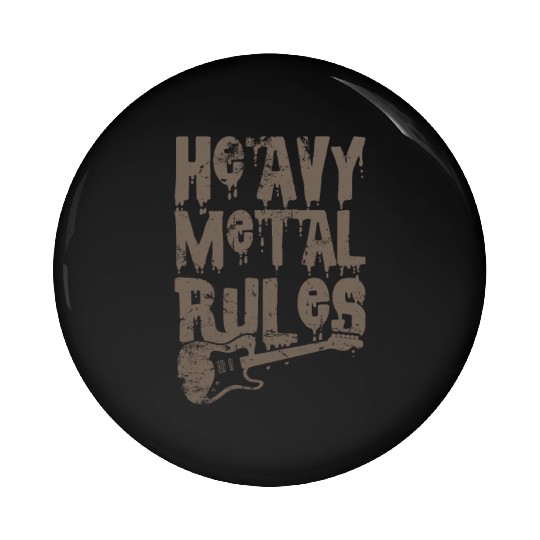 Heavy Metal Rules Music Band Genre Pin Buttons