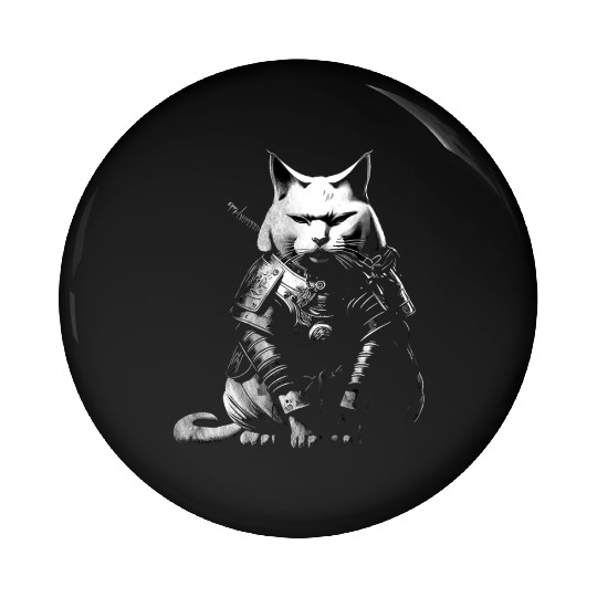 cool samurai cat Pin Buttons