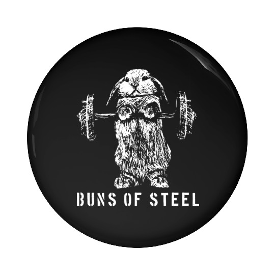 Muscles of Steel - Bunny Workout Pin Buttons
