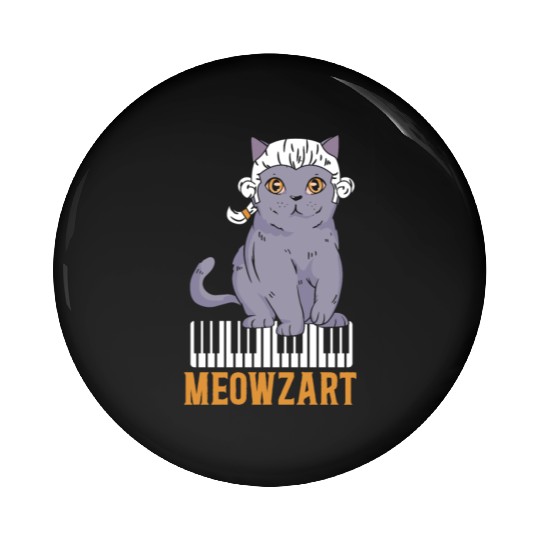 Meowzart Piano Cat Musician Musical Pianist Music Pin Buttons