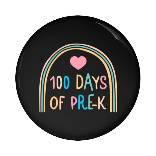 School Pin Buttons, 100 Days Of Pre-K Rainbow Heart Pin Buttons