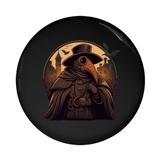 Plague Doctor With Suit and Mask Pin Buttons
