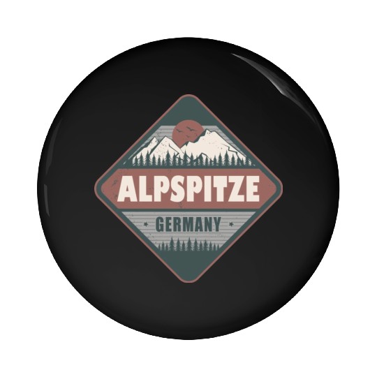 Alpspitze Bavaria Germany Vintage Hiking Design Pin Buttons