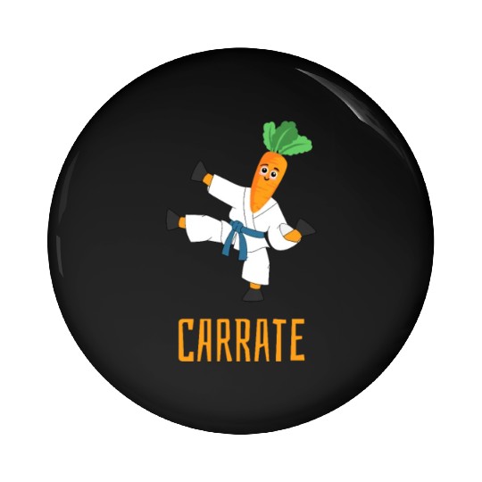 Carrate Carrot Lover Karate Coach Martial Artist Pin Buttons