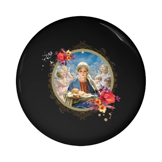 Christmas Nativity Star Blessed Mother Mary Jesus Pin Buttons