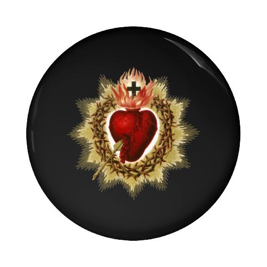 Sacred Heart of Jesus Christ Catholic Blessing Art Pin Buttons