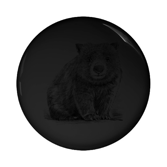 Realistic wombat handrawn Pin Buttons