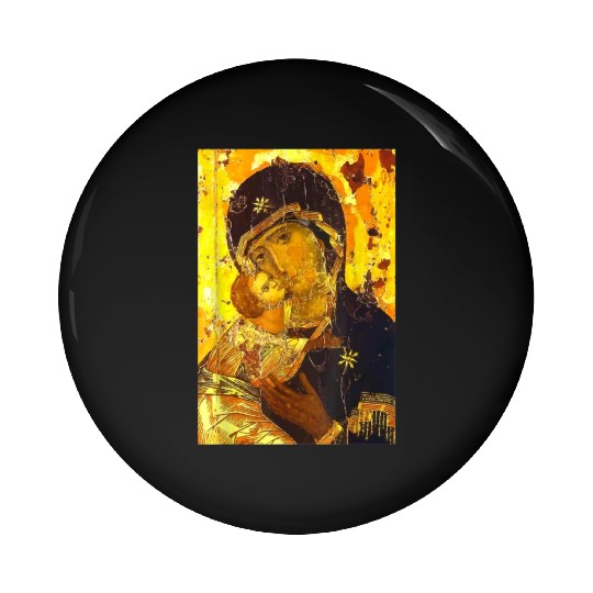 Theotokos Icon Our Lady of Vladamir Mother God Vir Pin Buttons