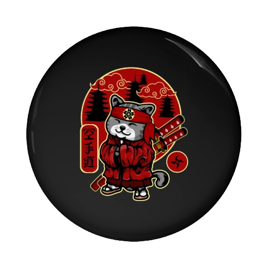 Samurai Cat Pin Buttons