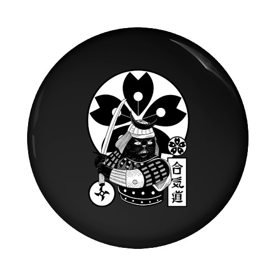 Samurai Cat Pin Buttons