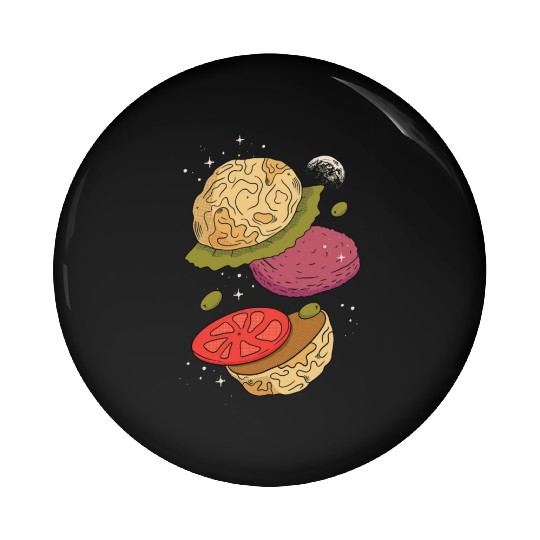 Planets burger vegetables Planets burger vegetable Pin Buttons