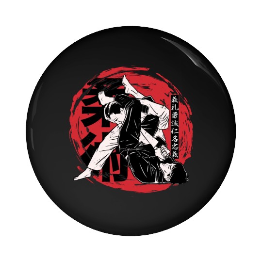 Martial Arts Brazilian Jiu Jitsu Ne-Waza Japanese Pin Buttons