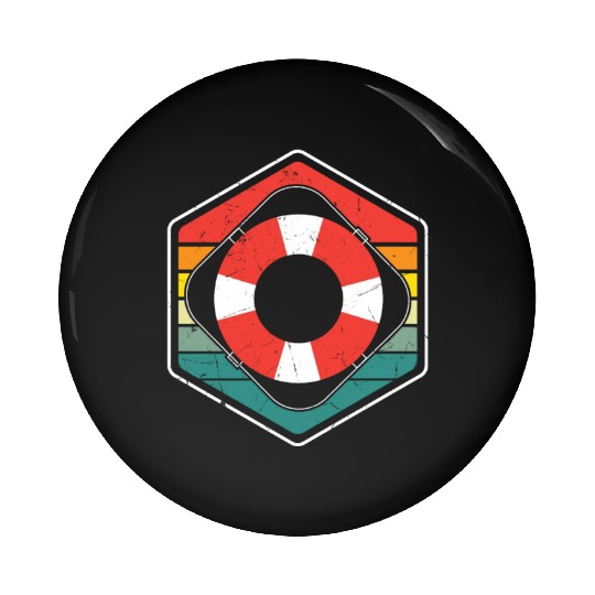 Vintage Lifebelt Lifeguard Distressed Pin Buttons