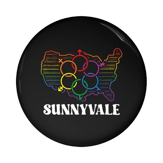 Sunnyvale Pride Month Pride Flag LGBT Community LG Pin Buttons