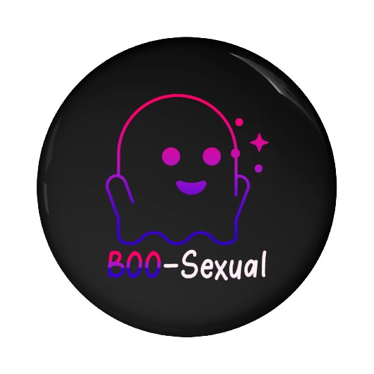 Boo Sexual Cute Bi Ghost LGBT Bisexual Pride Funny Pin Buttons