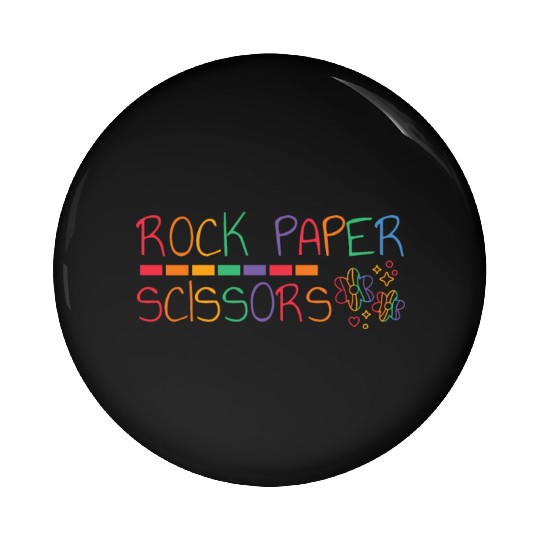 Rock Paper Scissors LGBT Lesbian Funny Quote Pride Pin Buttons