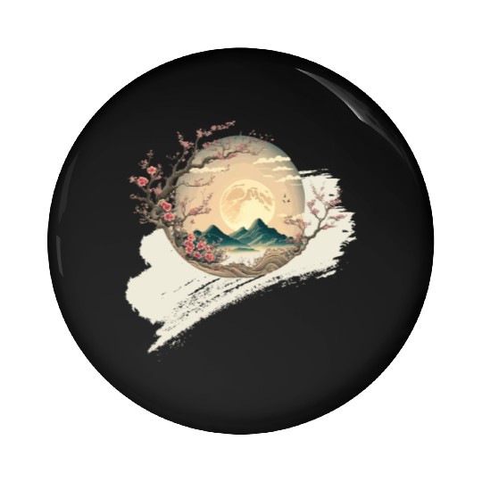 Cherry Blossom Spring Japan Nature Pin Buttons