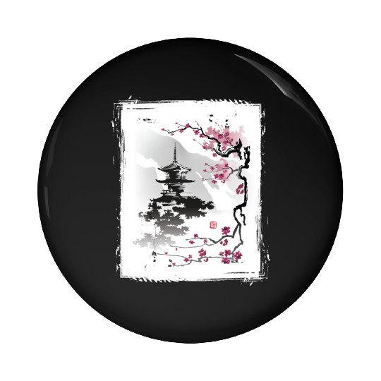 Cherry Blossom Jiin Japan Nature Pin Buttons