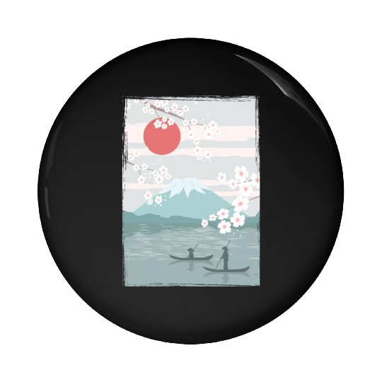 Cherry Blossom Fuji Cherry Tree Japan Pin Buttons