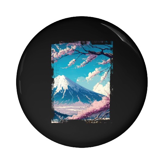 Japan Fuji Cherry Blossom Cherry Tree Pin Buttons